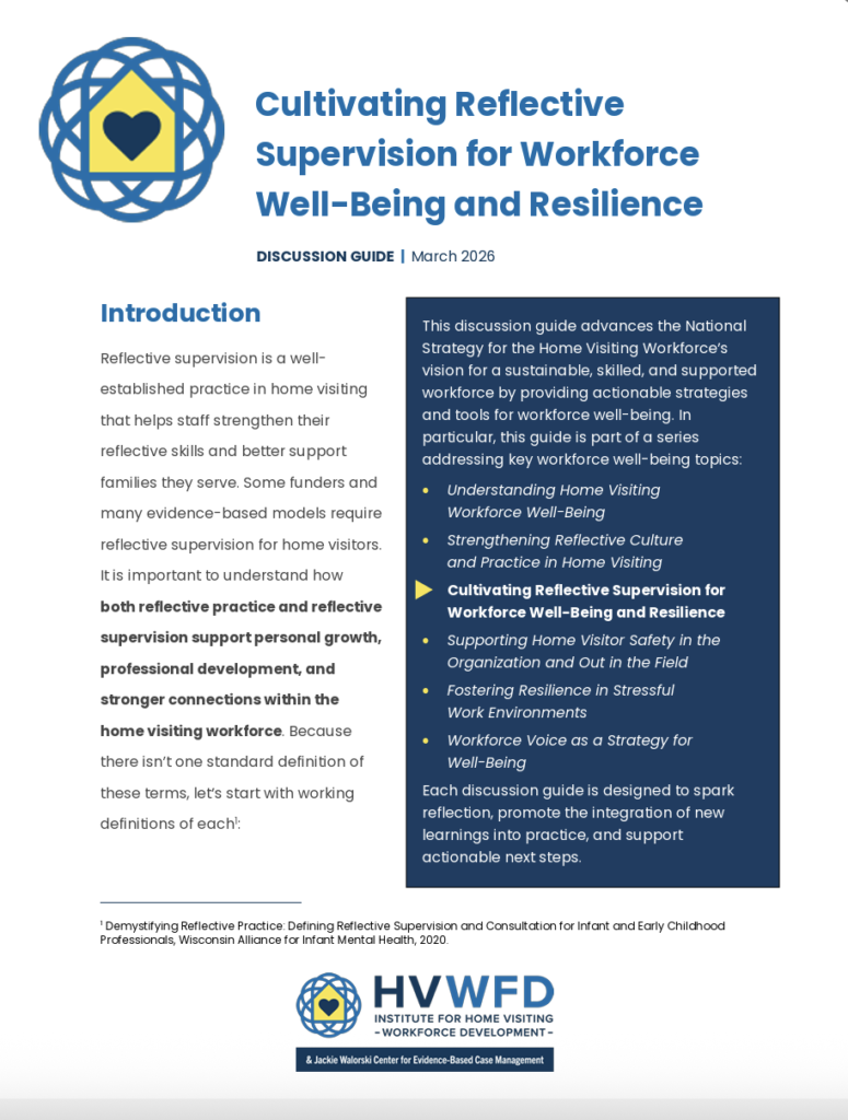 Discussion guide, Cultivating Reflective Supervision for Workforce Well-Being and Resilience.