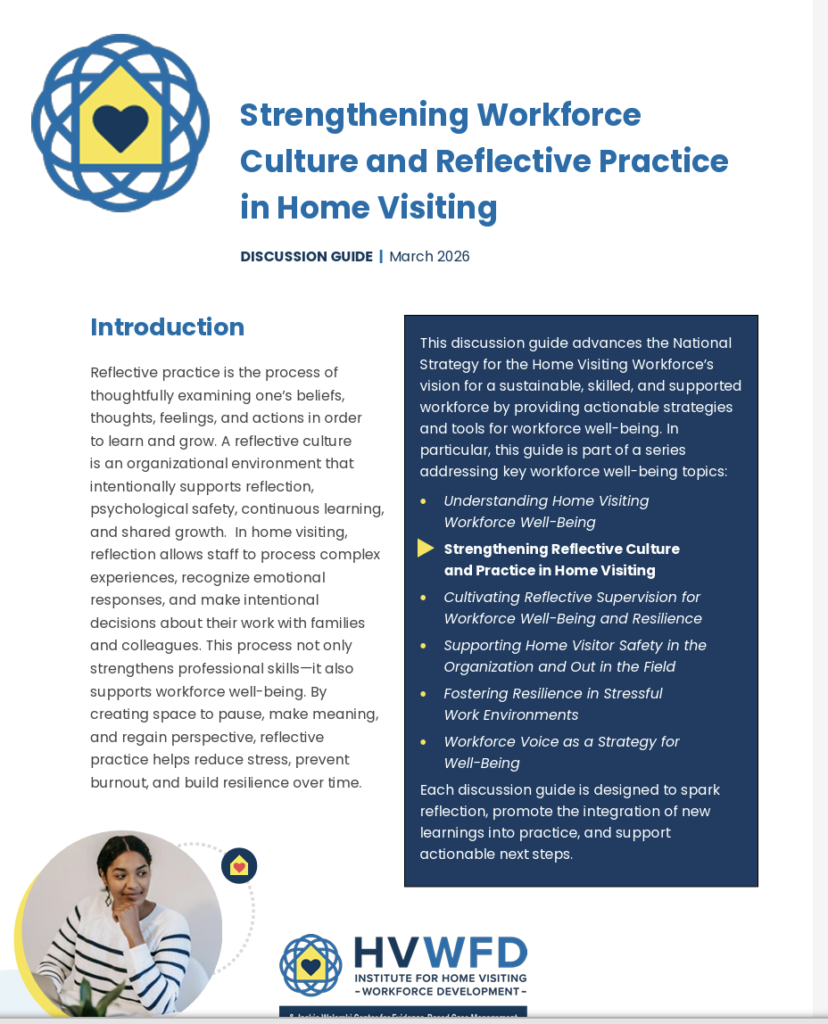 Discussion guide titled “Strengthening Workforce Culture and Reflective Practice in Home Visiting.”
