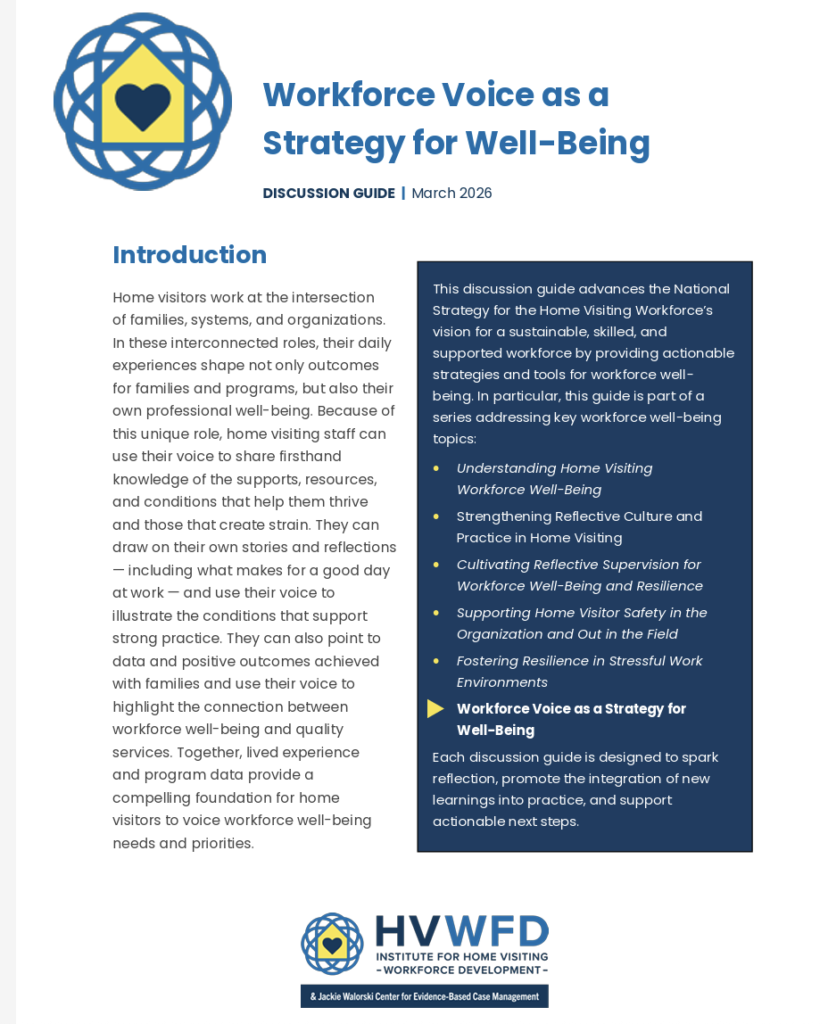 Discussion guide titled, Workforce Voice as a Strategy for Well-Being.